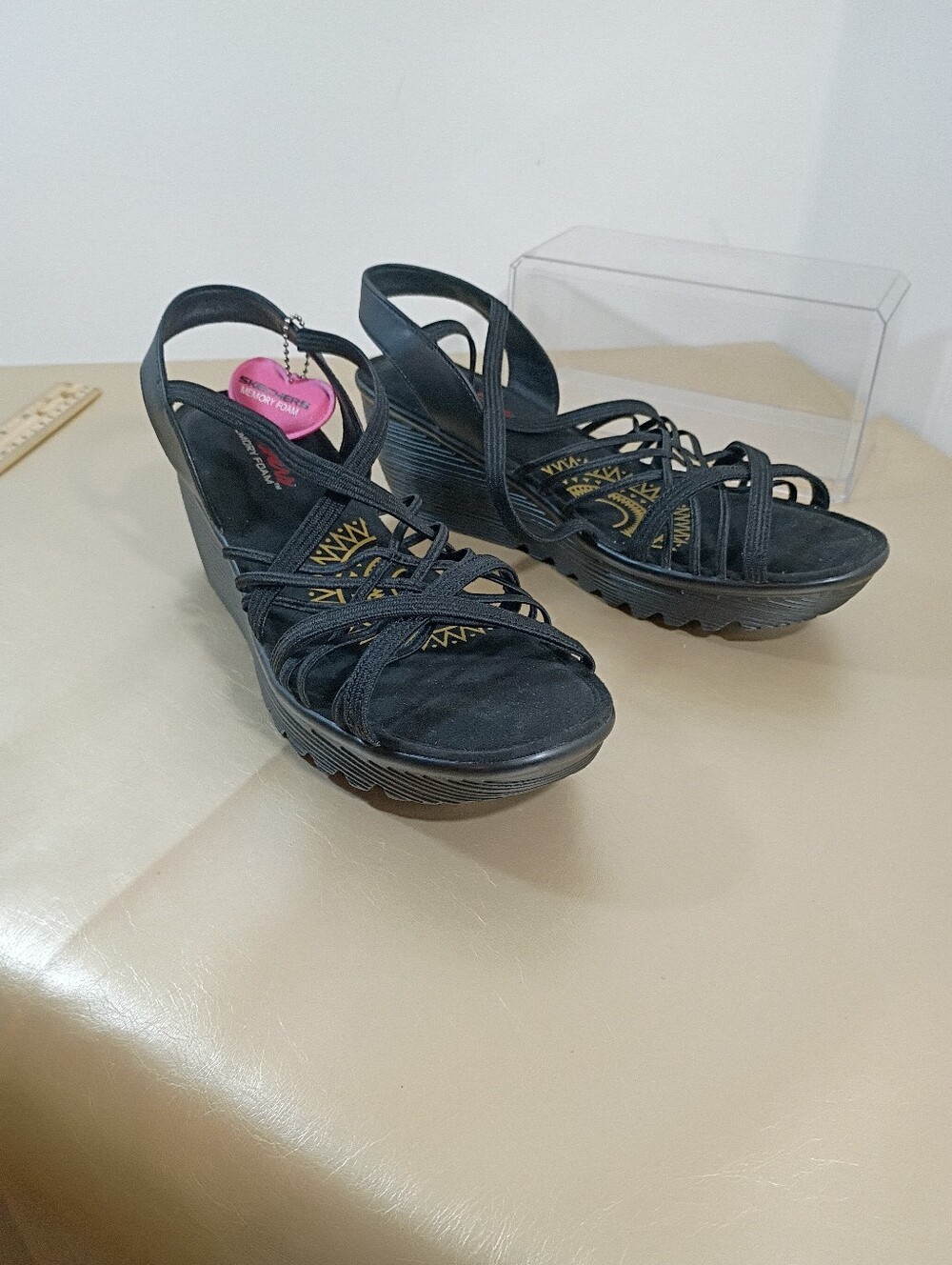 Skechers Women's SZ 10 Parallel-Crossed Wires-Multi Gore Slingback Sandal Black - Picture 9 of 9